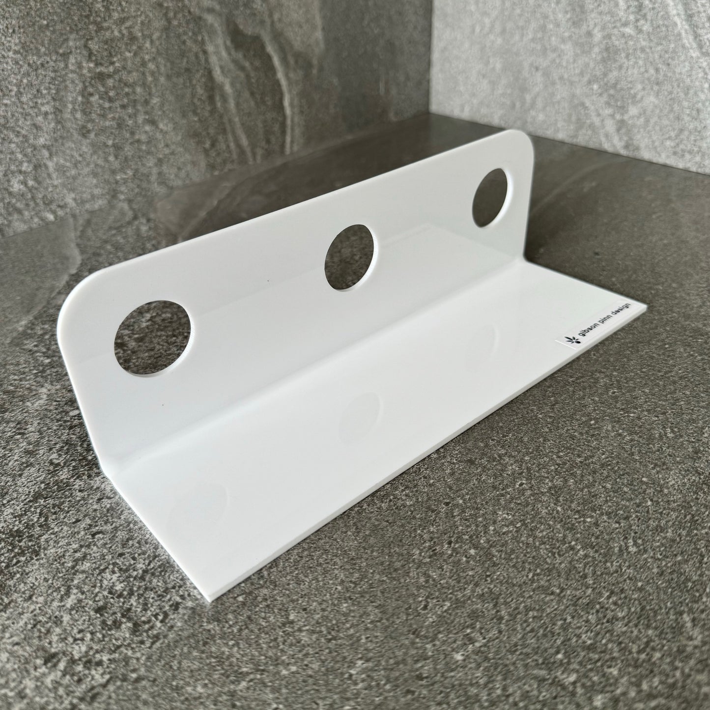 Triple Shower Soap Dispenser Holder | Acrylic Wall Mount Bracket, No-Drill, Tool-Free Install | Black, White or Clear (Bottles Not Included)