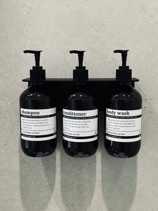 Triple Soap Dispenser Holder + Bottles (Shower)