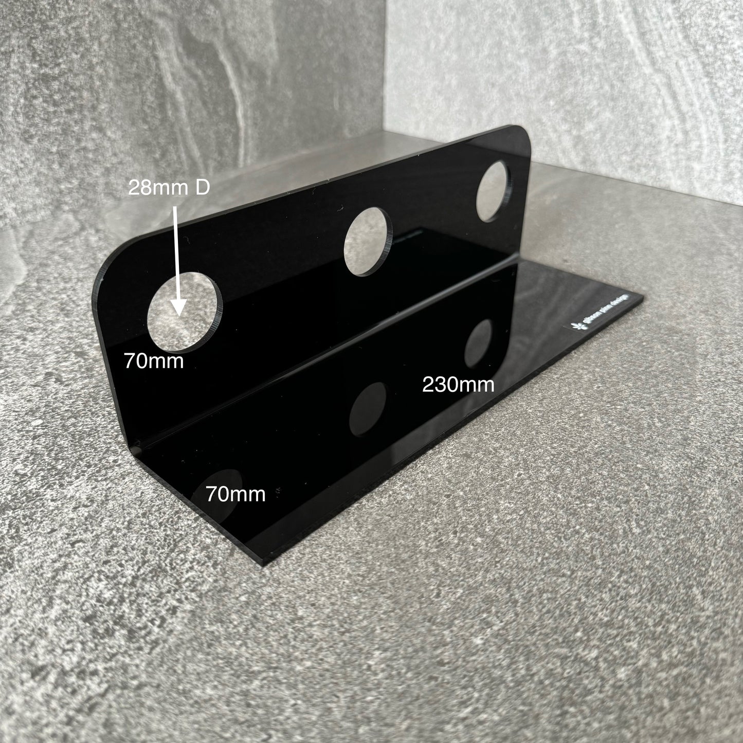 Triple Shower Soap Dispenser Holder | Acrylic Wall Mount Bracket, No-Drill, Tool-Free Install | Black, White or Clear (Bottles Not Included)